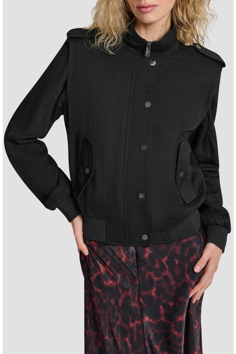 Twill Bomber Jacket, Main, color, BLACK