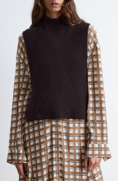 Wool & Mohair Side Tie Bib Vest