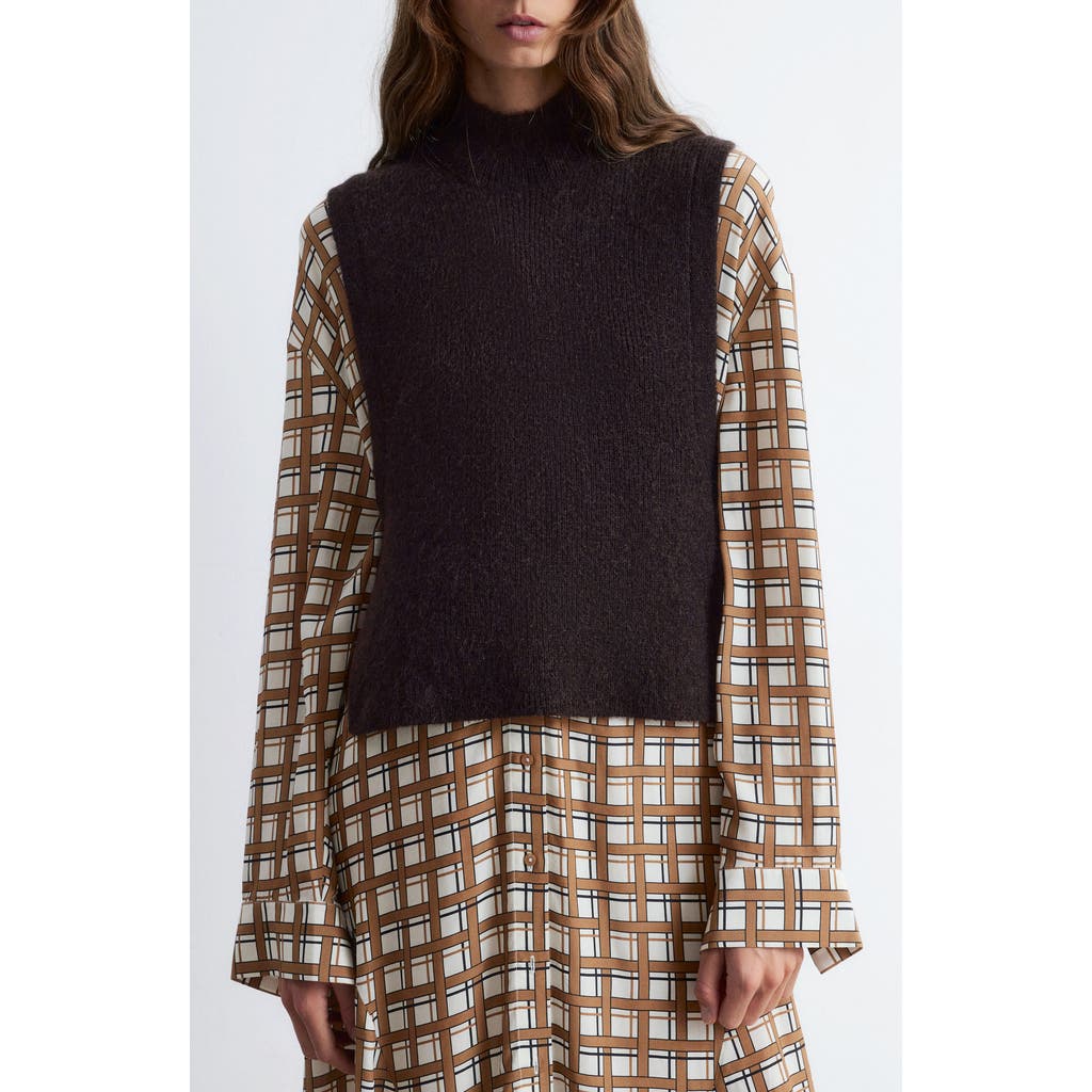 & Other Stories Wool & Mohair Side Tie Bib Vest In Brown
