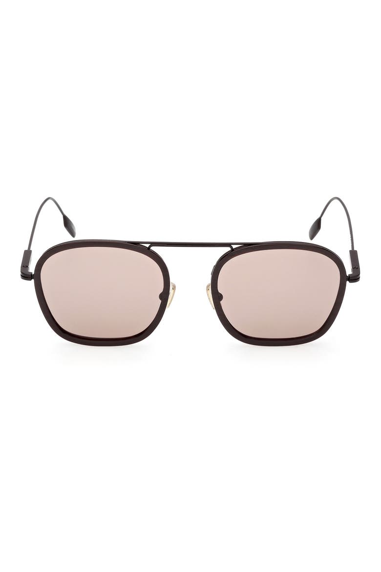 51mm Navigator Sunglasses, Main, color, MATTE DARK BROWN AND STRIPED DARK BROWN / BROWN LENSES