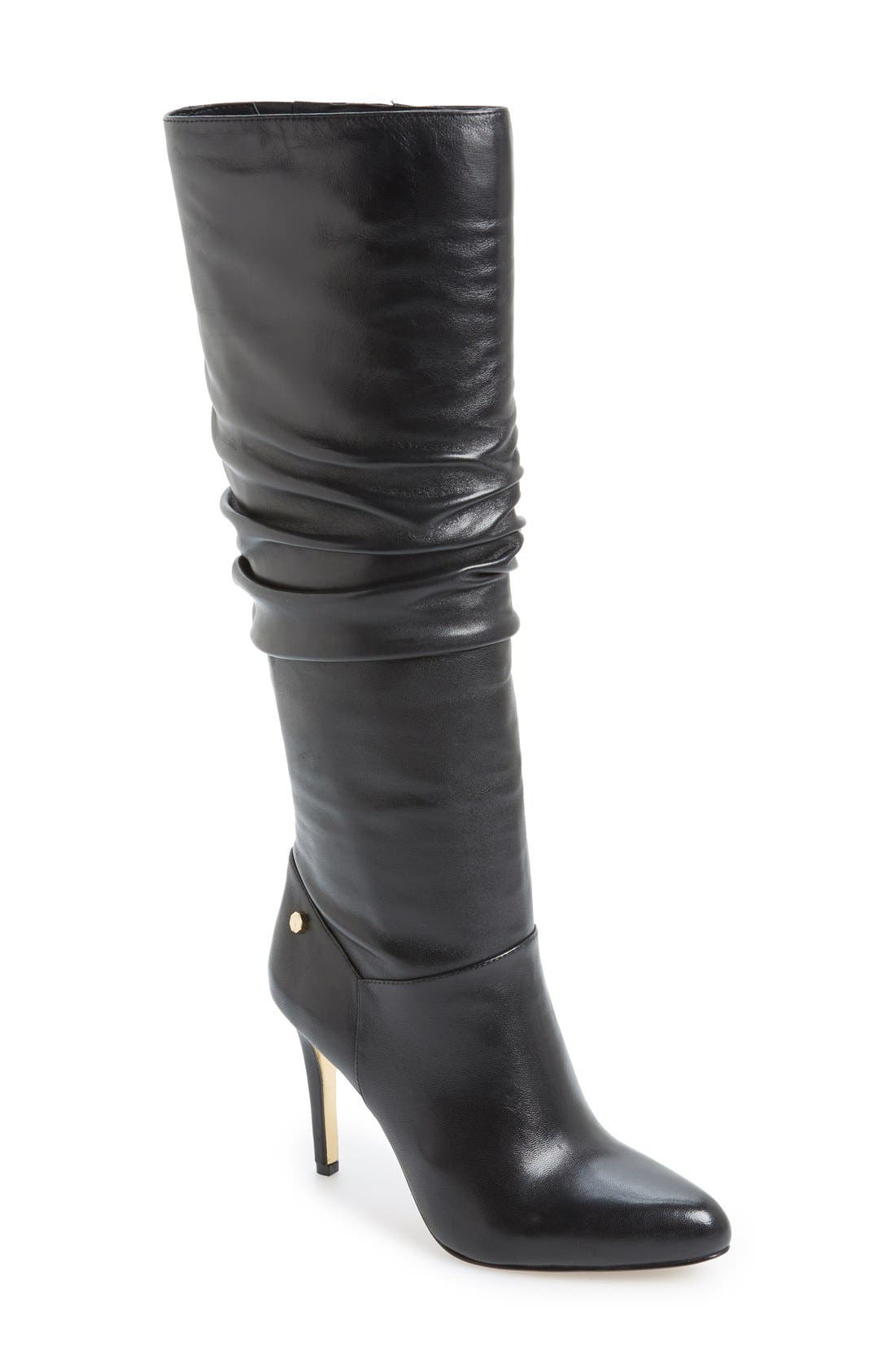 'Sallie' Tall Boot, Main, color, BLACK LEATHER