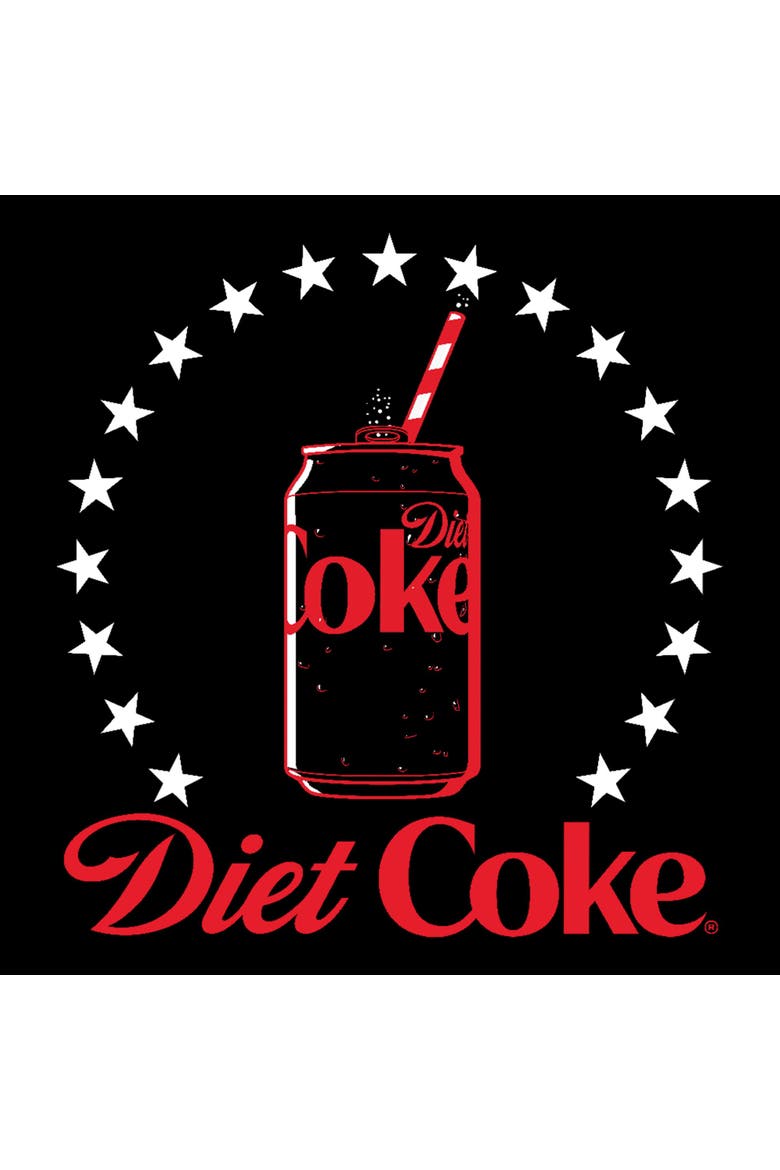 Men's Coca Cola Diet Can Stars Stamp  Sweatshirt, Alternate, color, Black