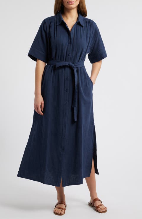 Belted Maxi Shirtdress