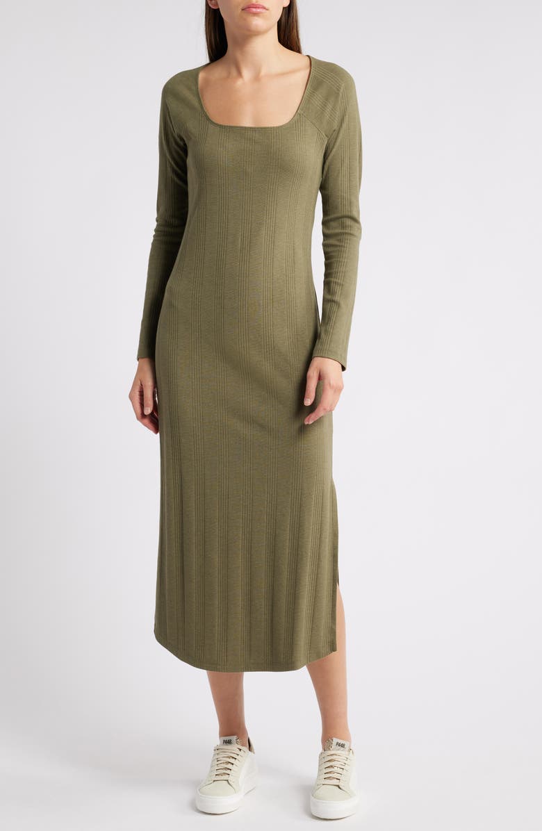 Treasure & Bond Square Neck Long Sleeve Maxi Dress, Main, color,