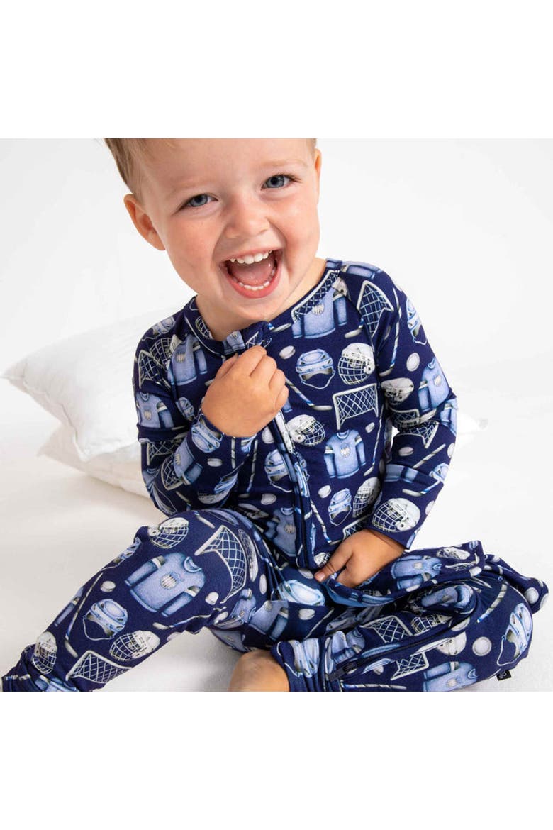 baby pajamas romper, Alternate, color, Navy Blue
