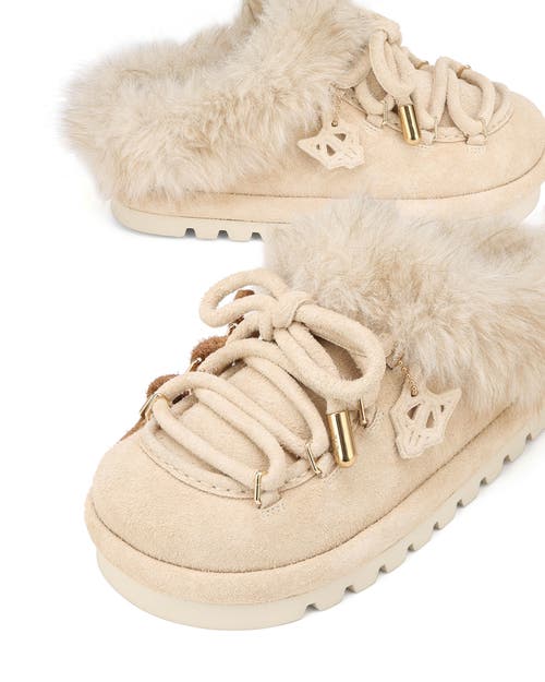 Naked Wolfe Harlow Suede Slipper In Neutral