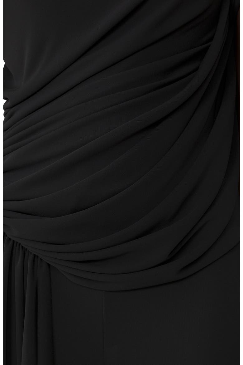 Draped Jumpsuit In Crepe Jersey, Alternate, color, Black
