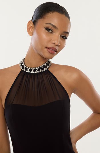 Lirio Rhinestone Sleeveless Midi Dress