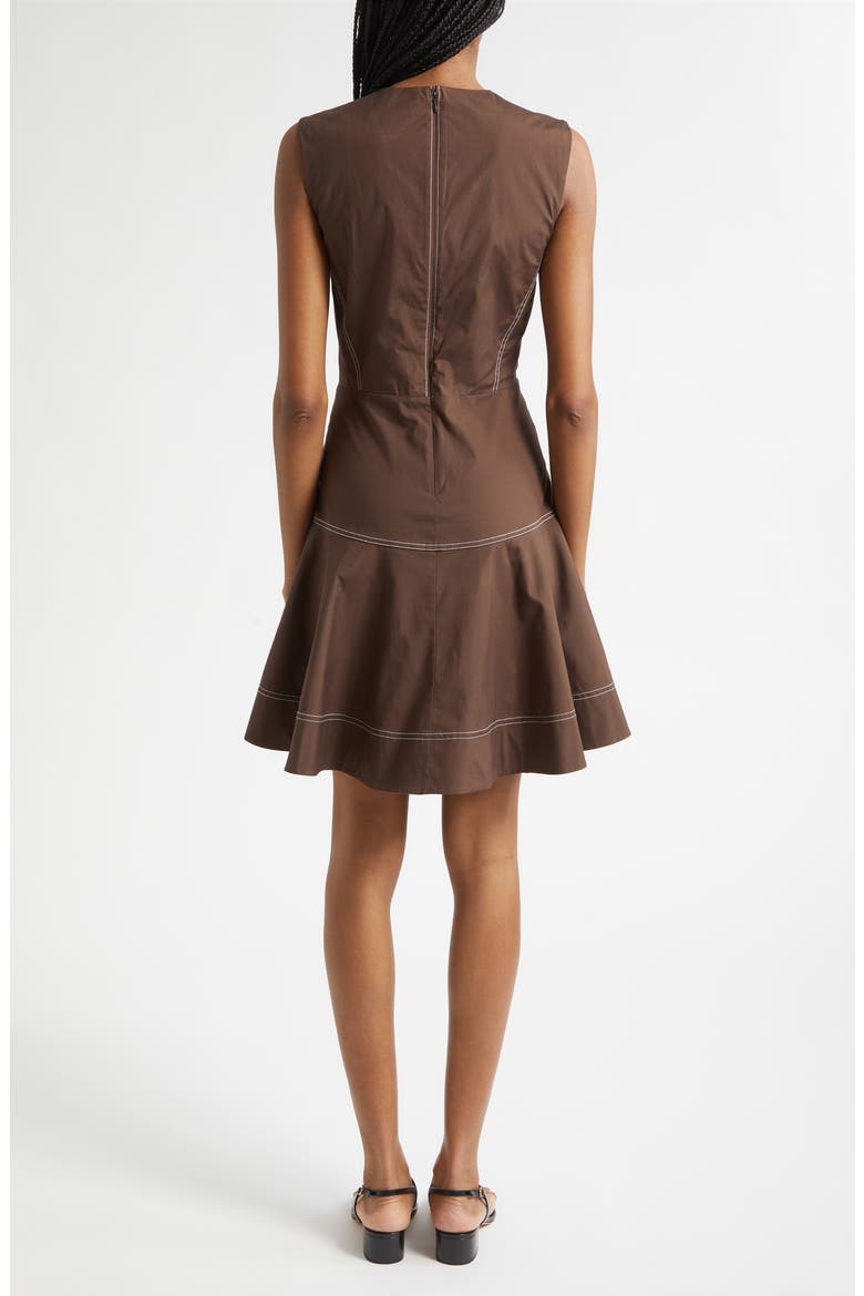 Karrigan Sleeveless Stretch Cotton Minidress, Alternate, color, DARK MOCHA