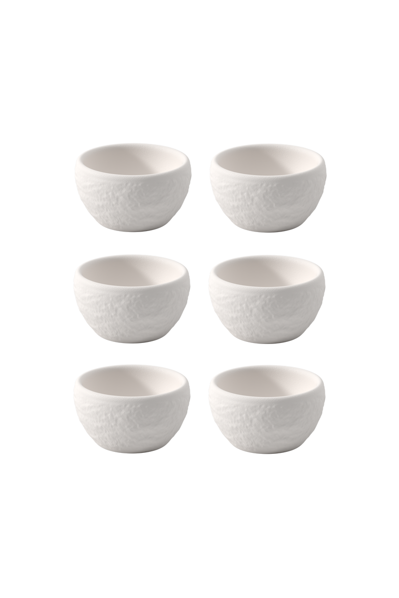 Manufacture Rock Blanc Mi Salt Cellars Set of 6, Main, color, White