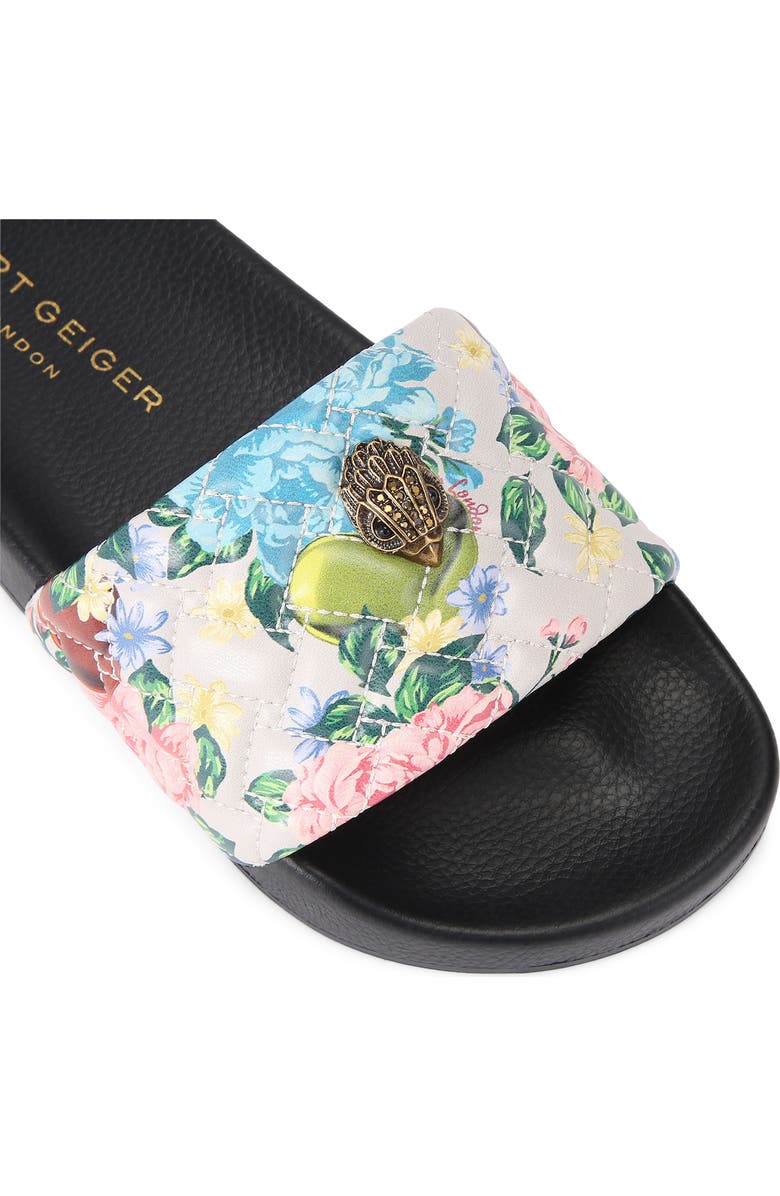 Kurt Geiger London Meena Eagle Glitter Slide Sandal, Alternate, color, Charcoal