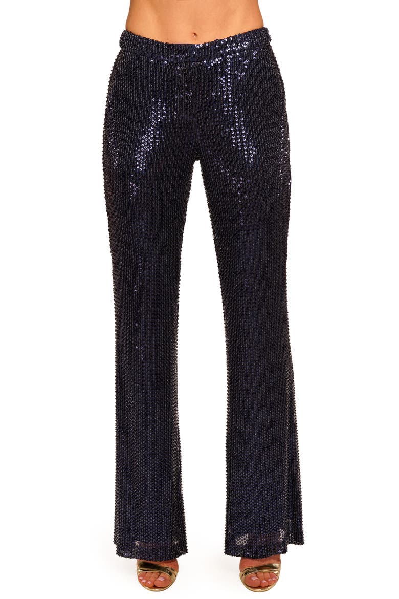Olivian Sequin Wide Leg Pants, Main, color, NAVY BEADED MESH