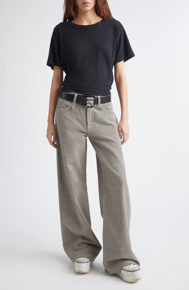 R13 Tight Waist Cotton & Cashmere T-Shirt, Alternate, color, Black