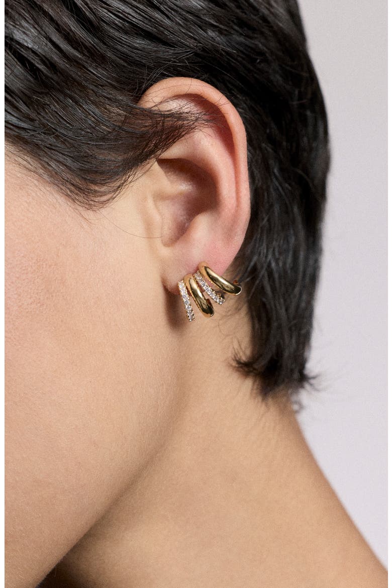 Muse Multi Row Stud Earrings, Alternate, color, GOLD