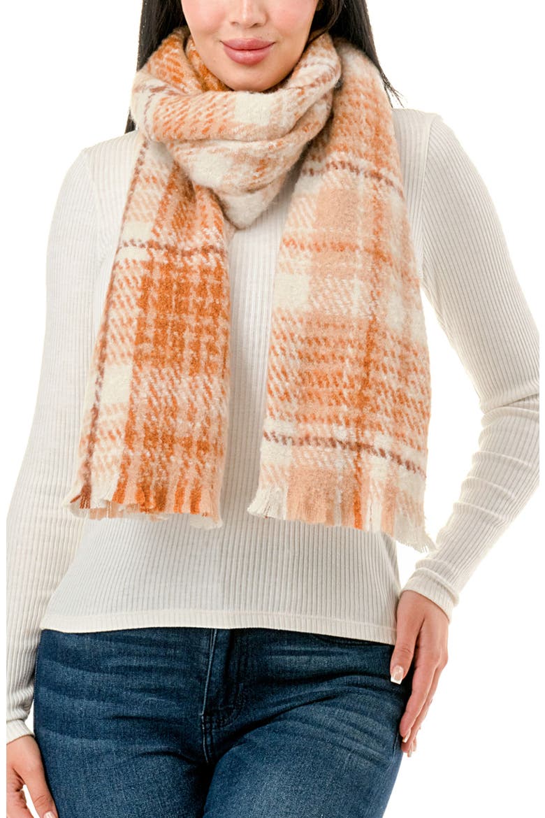 Plaid Scarf, Main, color, RUST