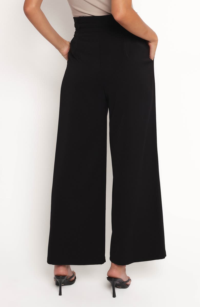 Petal & Pup Thesis Tie Waist Wide Leg Pants, Alternate, color, Black