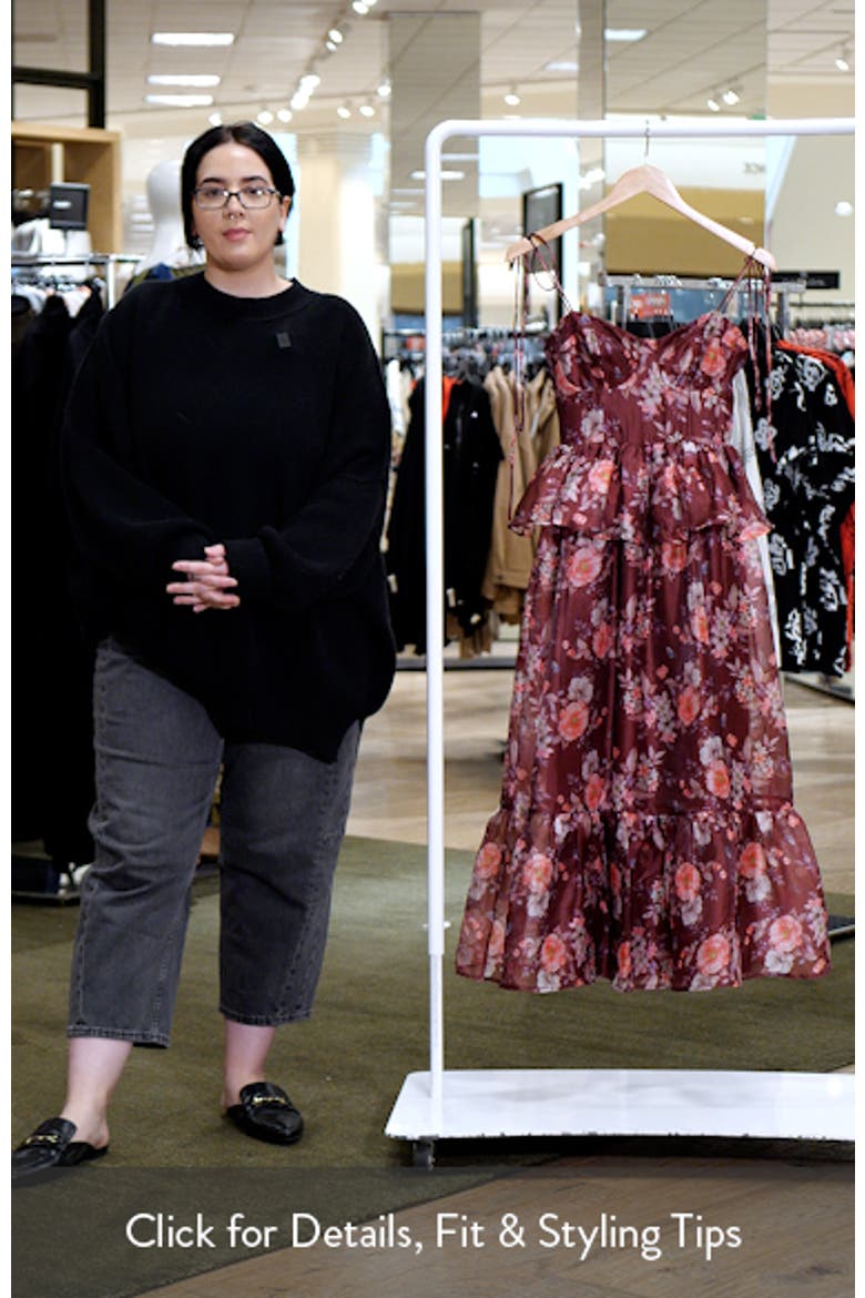 Mazy Floral Peplum Tiered Maxi Dress video