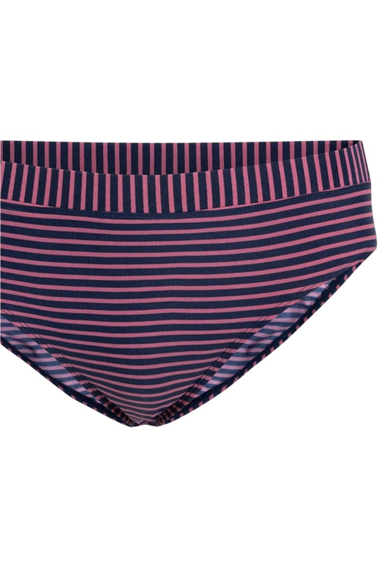 Striped Bikini Bottoms, Alternate, color, Rose