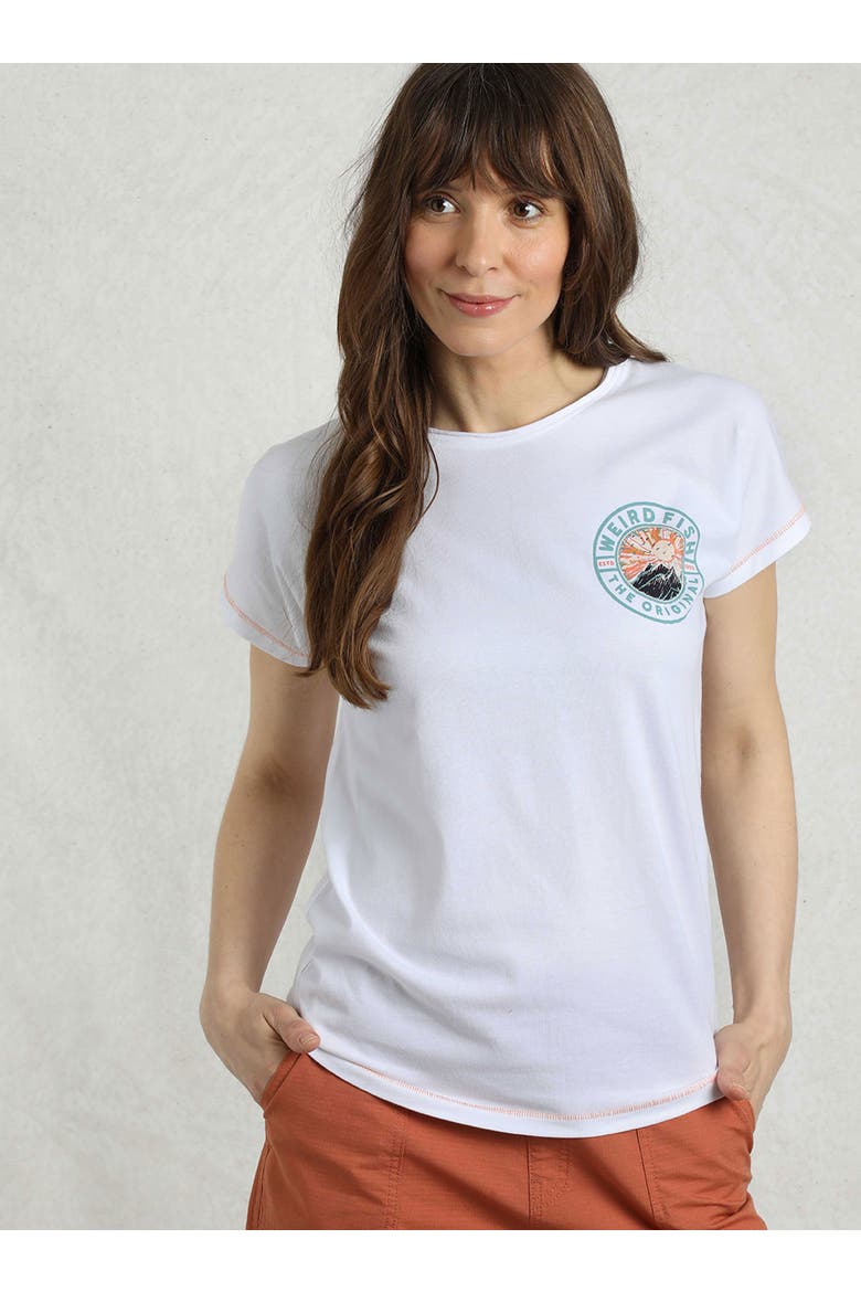 Sunset Summit Back Print Graphic T-Shirt, Main, color, White