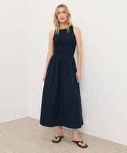 Pact Organic Cotton Coastal Double Gauze Smocked Dress