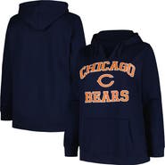 FANATICS Women's Fanatics Branded Navy Chicago Bears Plus Size Heart and Soul V-Neck Pullover Hoodie
