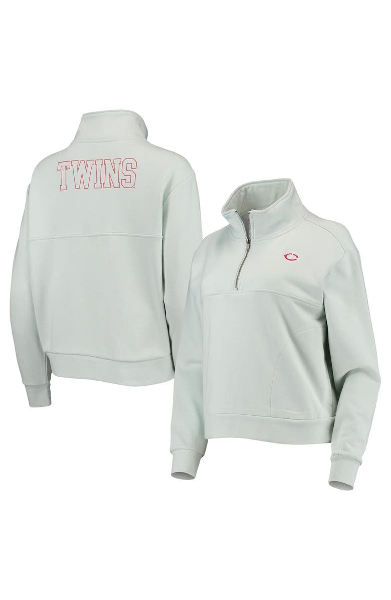 THE WILD COLLECTIVE Women's The Wild Collective Light Blue Minnesota Twins Two-Hit Quarter-Zip Pullover Top, Main, color, Light Blue