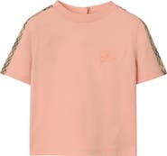 Burberry Girls' Check Trim Cotton T-shirt