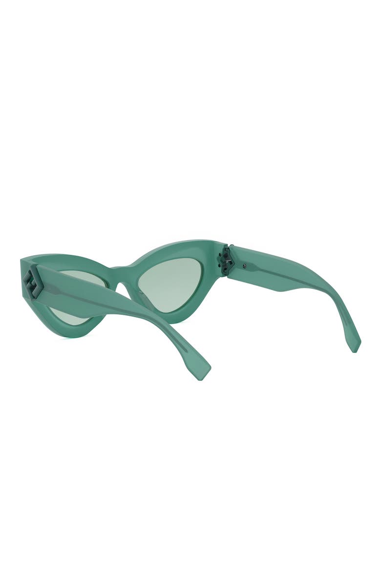 FF Diamonds 52mm Cat Eye Sunglasses, Alternate, color, LIGHT GREEN/ OTHER / GREEN