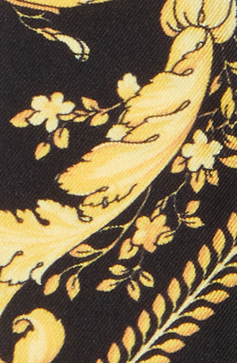 Versace Barocco Print Silk Skinny Scarf, Alternate, color, 