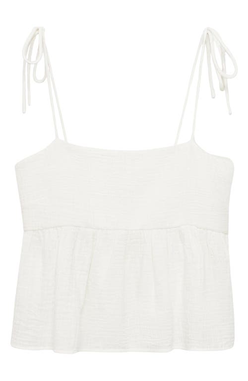 Mango Cotton Peplum Top In Pink
