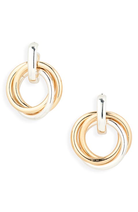 Triple Hoop Frontal Drop Earrings