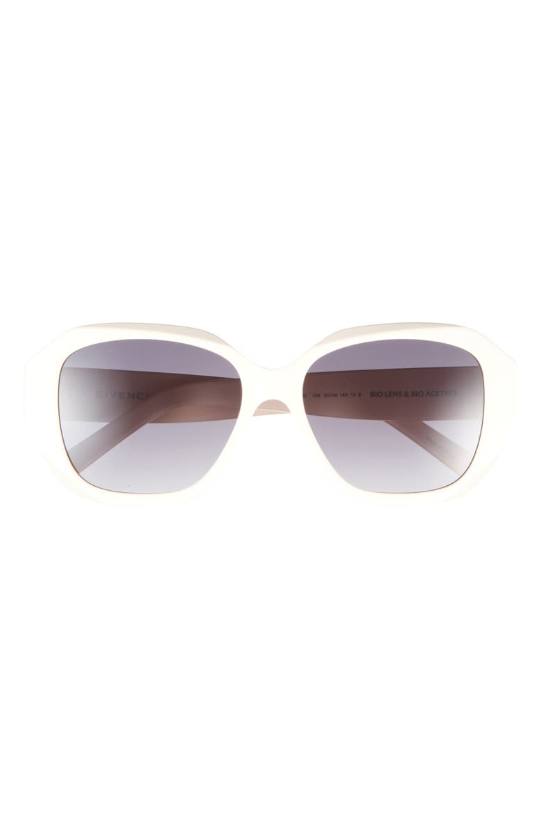 Givenchy GV Day 55mm Round Sunglasses, Main, color, Ivory / Gradient Smoke