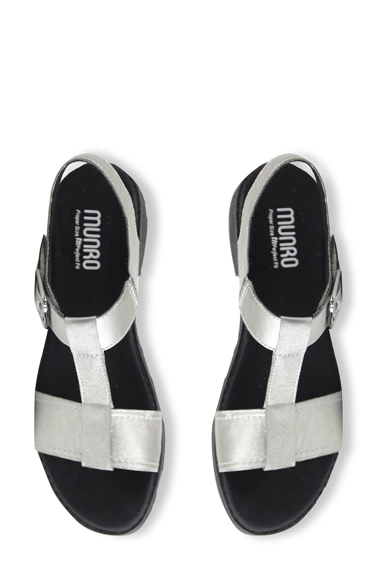 Munro Mel Sandal, Alternate, color, Silver Met