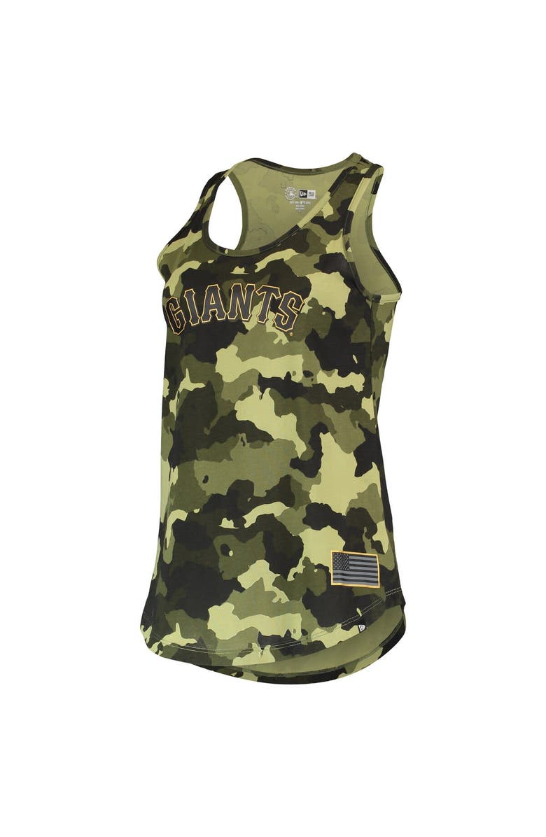 New Era Women's New Era Green San Francisco Giants 2022 MLB Armed Forces Day Camo Racerback Tank Top, Alternate, color, 