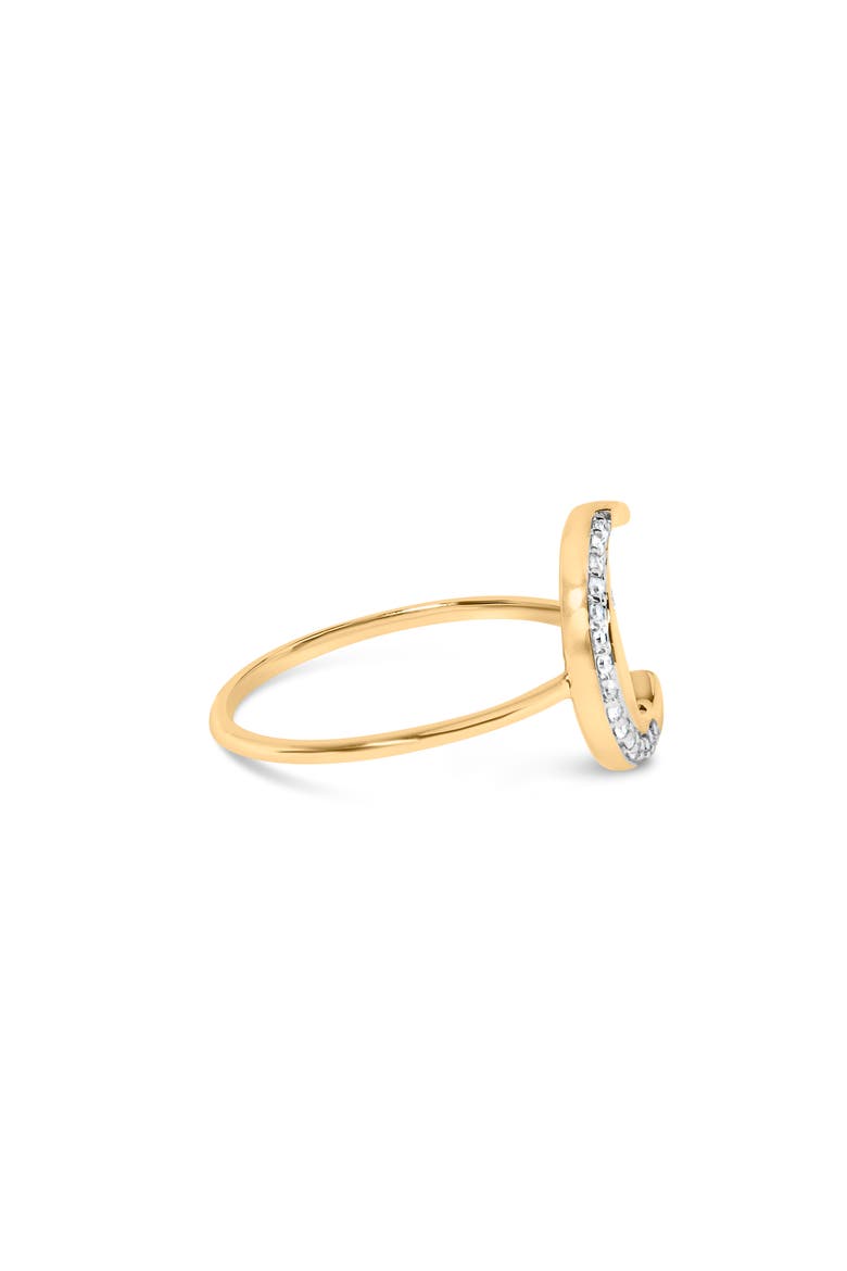 10K Yellow Gold 1/10 Cttw Diamond Crescent Moon Ring, Alternate, color, Yellow