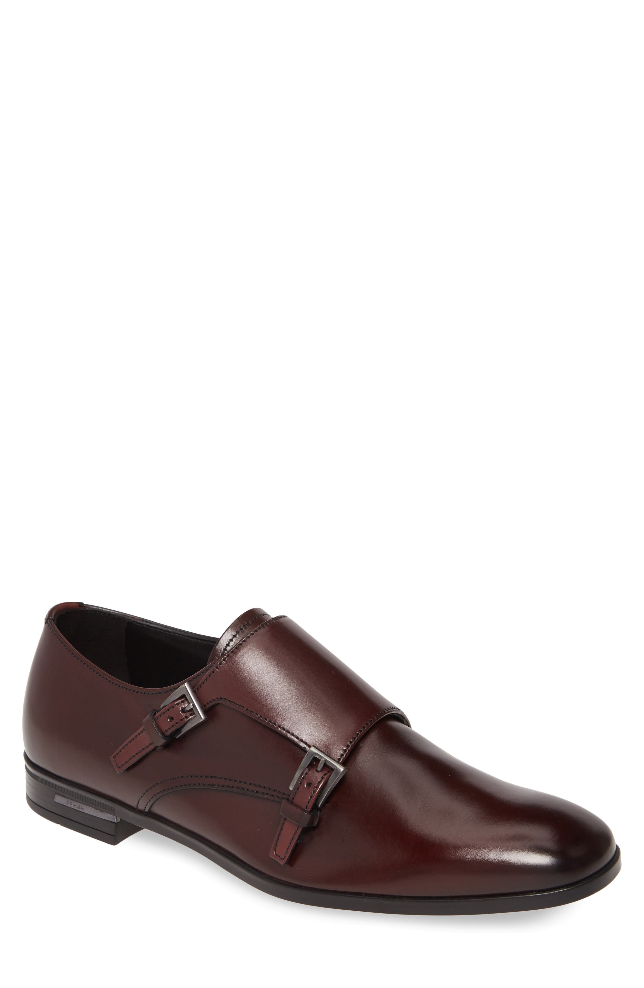 Prada Double Monk Strap Shoe, Main, color, 