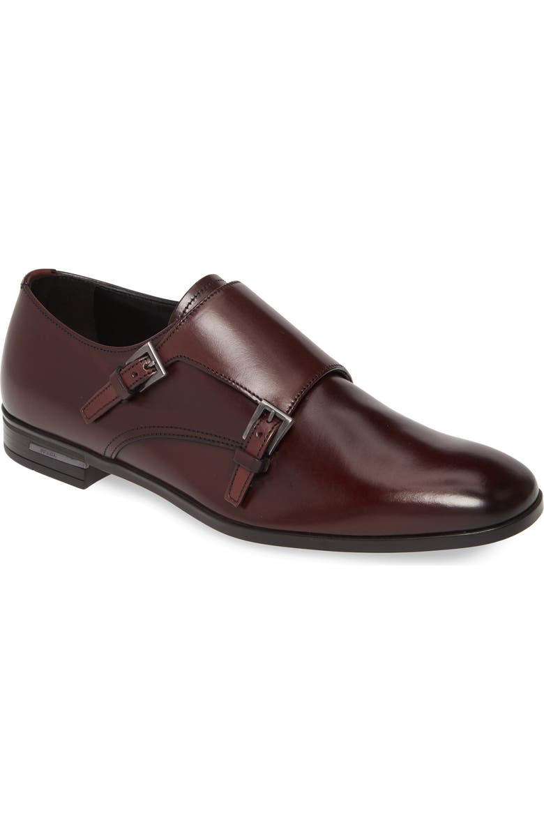 Prada Double Monk Strap Shoe, Main, color,