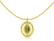 LA MENO Oval Birthstone Pendant Necklace