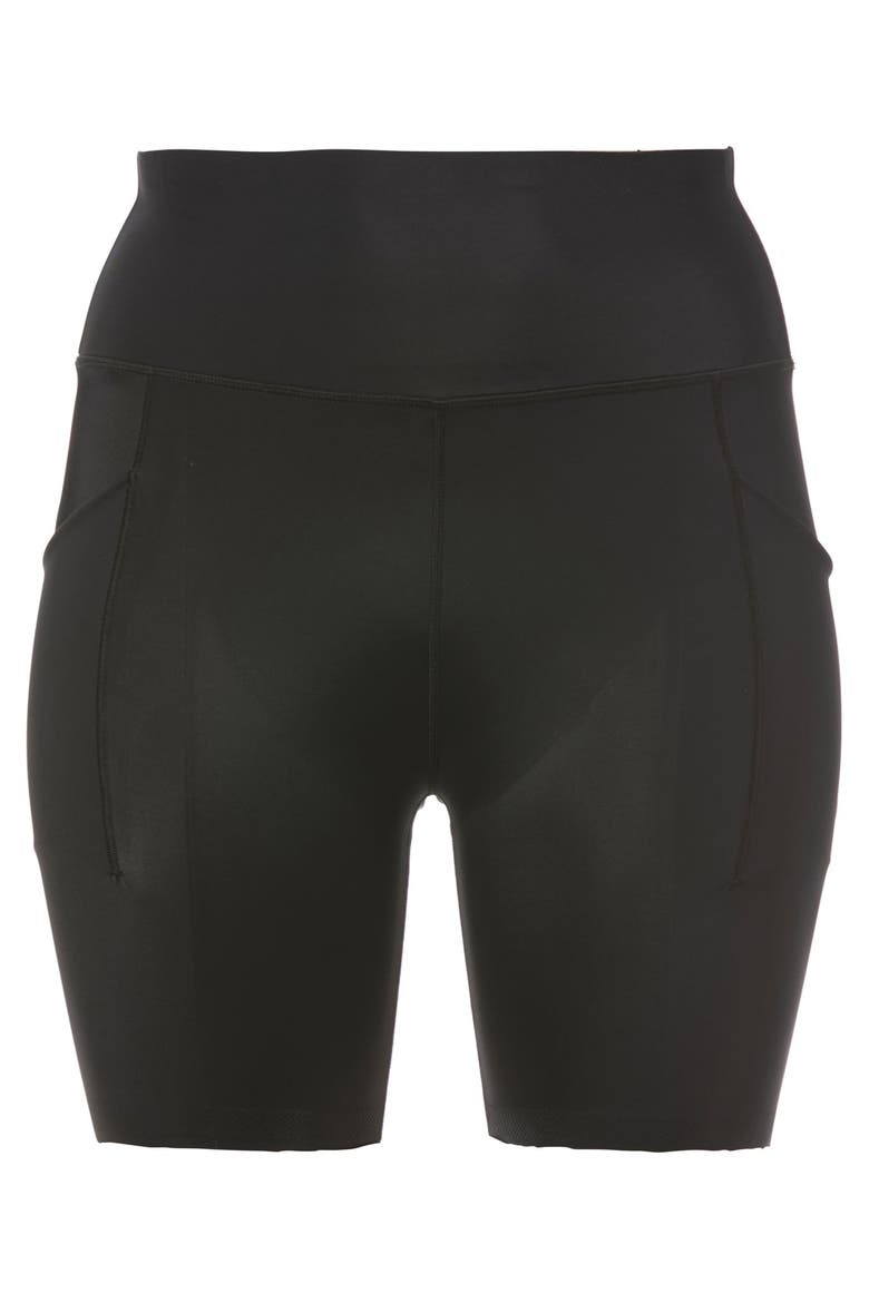 High Waist No Slip Swim Bike Short, Alternate, color, BLACK