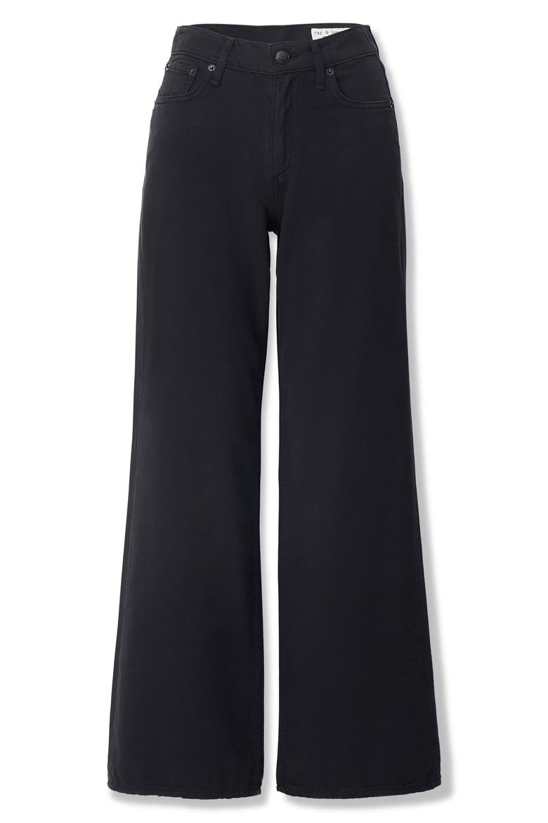 Featherweight Andi High Waist Wide Leg Jeans, Alternate, color, BLACK