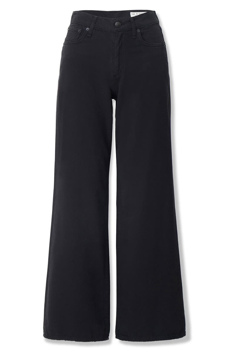 rag & bone Featherweight Andi High Waist Wide Leg Jeans, Alternate, color, Black