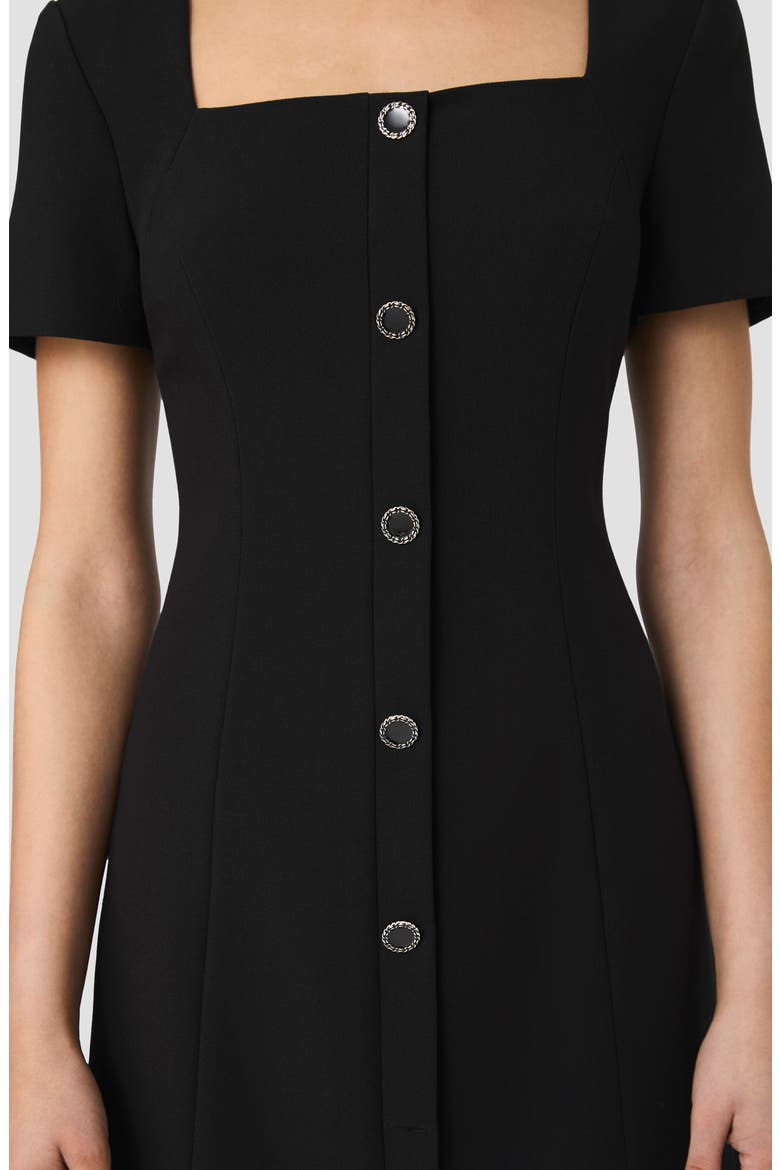 Azra Button Front Minidress, Alternate, color, BLACK