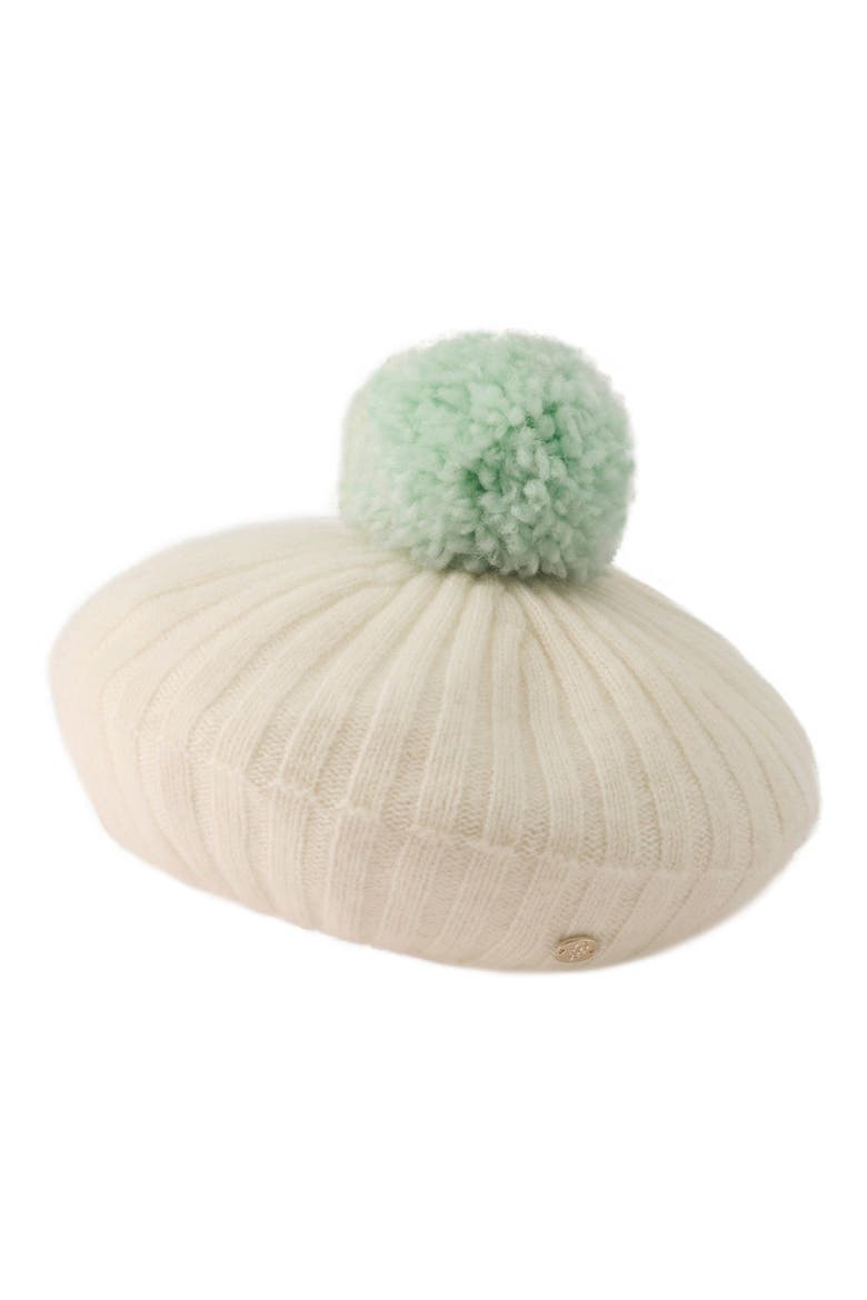 Porscha Wool & Cashmere Beret, Main, color, CREAM/ FROST