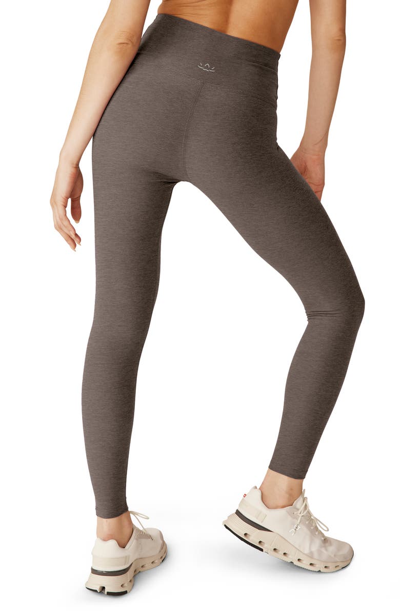 Beyond Yoga Caught in the Midi High Waist Leggings, Alternate, color, Soft Umber Heather