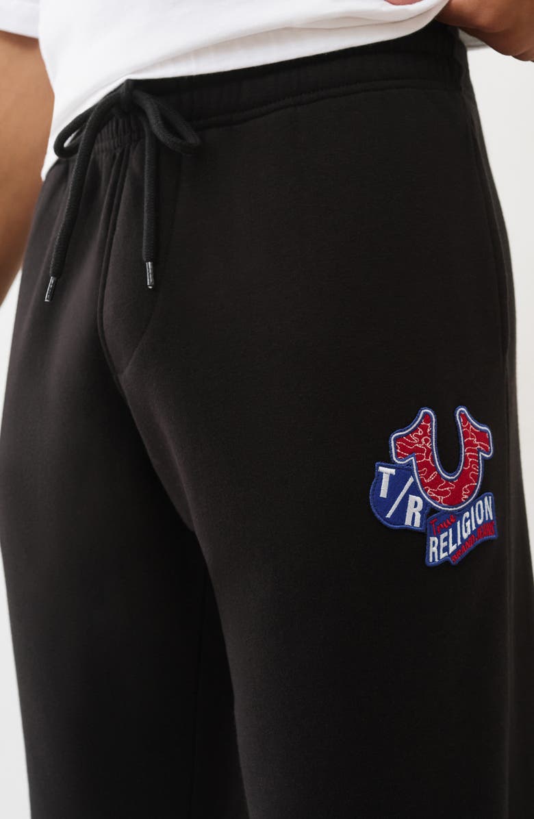 True Religion Embroidered Patch Joggers, Alternate, color, Jet Black