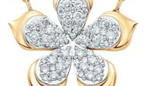 Sara Weinstock Lierre Diamond Pavé Flower Pendant Necklace In Yellow Gold/diamond