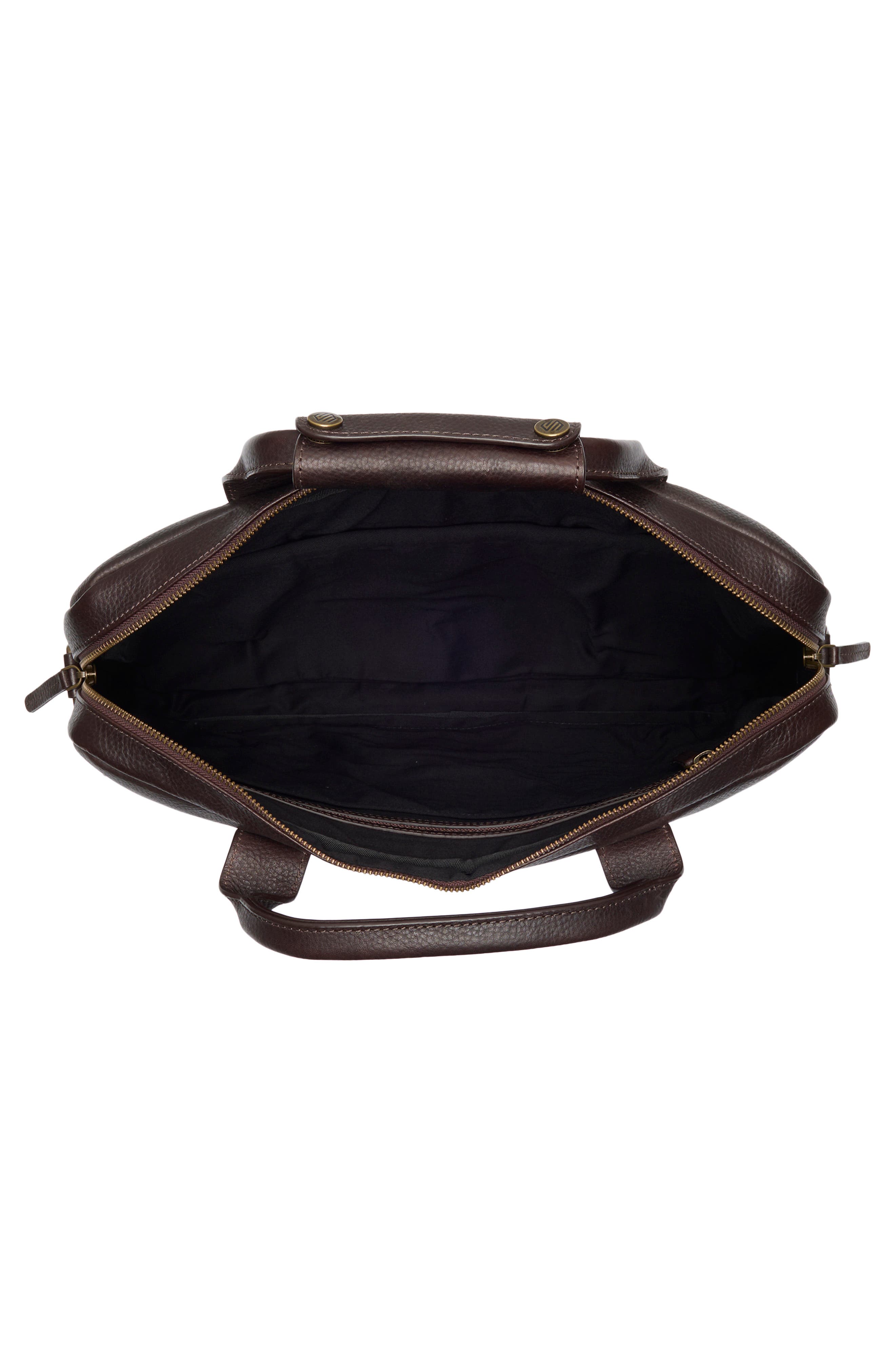 Johnston & Murphy Pebbled Leather Briefcase, Alternate, color, Dark Brown
