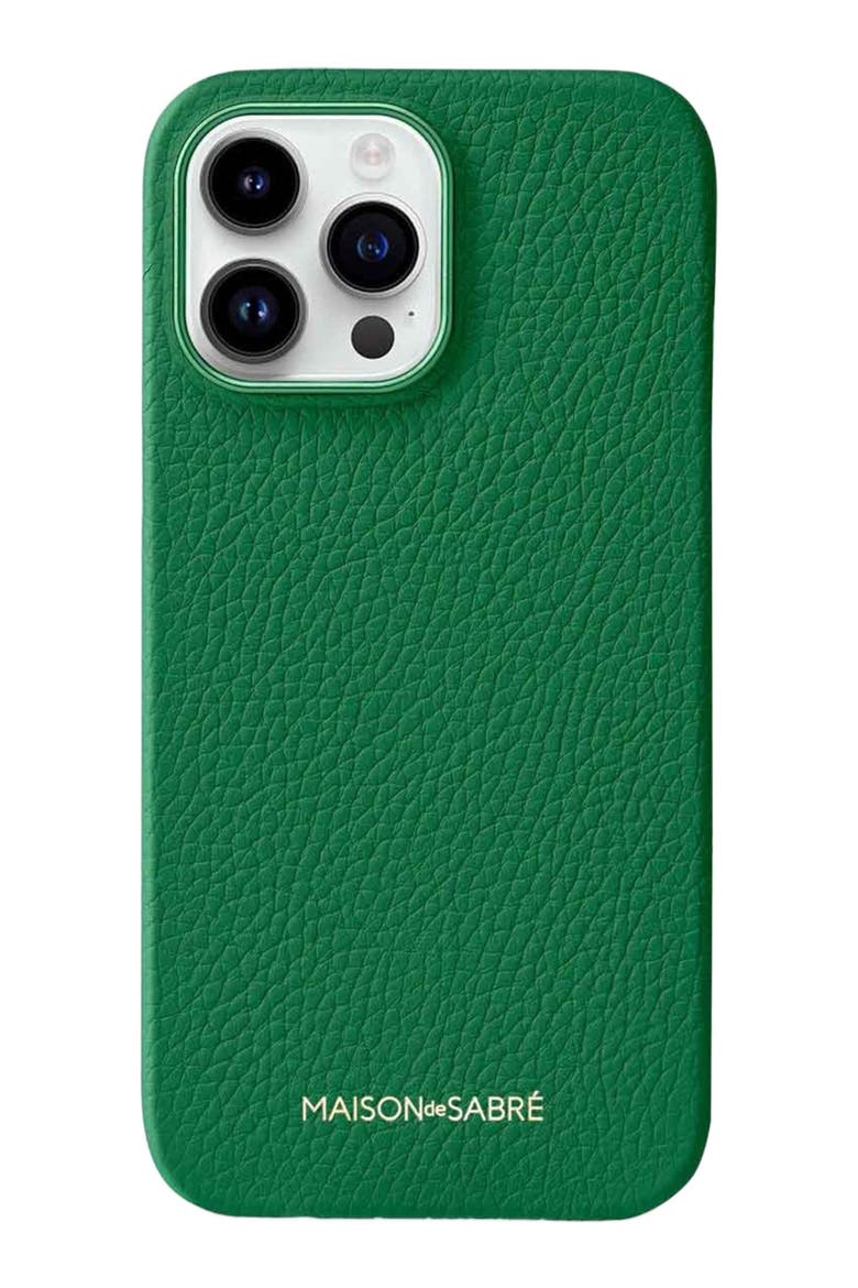 Leather Phone Case iPhone 15 Pro Max, Main, color, Emerald Green