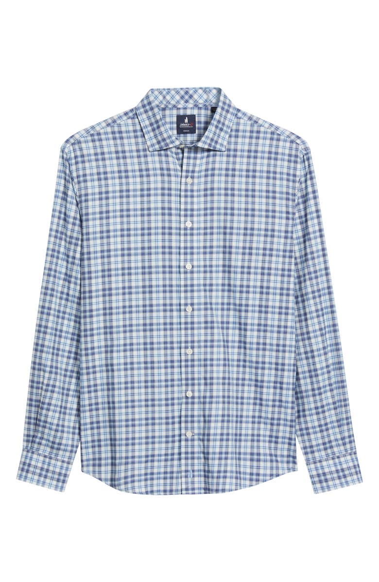 johnnie-O Donovan Plaid Stretch Button-Up Shirt, Alternate, color, Navy
