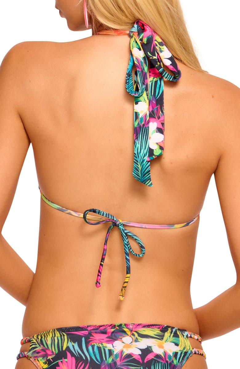 Ramy Brook Palm Jane Halter Bikini Top, Alternate, color, Multi Combo Blue